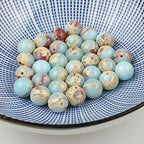 Natural Stone 6 Colors Sea Sediment Imperial Jasper Round Loose Beads for Jewelry Making (6mm, Water Blue)