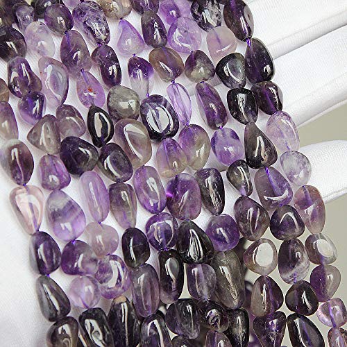 MJDCB Natural Irregular Shape Stone Beads 6-8mm Amethyst Gemstone Energy Crystal for Jewelry Making Bracelet Necklace - color: Amethyst