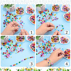 900 Pieces 3 Size Faceted Bicone Crystal Beads Bicone Mix Color DIY Craft Beads for Bracelet Necklace Earring Jewelry Making