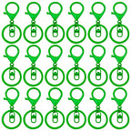 30Pcs Lobster Claw Clasps Keychain for Jewelry Making,Metal Lobster Clasp Swivel Trigger Clips with Swivel Clasps Hook Clips Flat Split Keychain Ring for DIY Craft Jewelry Making(Green) - color: Green
