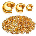 Aylifu 600pcs 3mm/4mm/5mm Gold Crimp Bead Knot Covers Half Round Open Covers for DIY Crafts Jewelry Making - color: Gold(0.12/0.15/0.19inch)