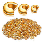 Aylifu 600pcs 3mm/4mm/5mm Gold Crimp Bead Knot Covers Half Round Open Covers for DIY Crafts Jewelry Making - color: Gold(0.12/0.15/0.19inch)