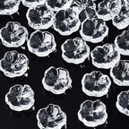 KISSITTY 100pcs Flower Glass Beads Transparent Crystal Aesthetic Flowers Drilled Bead Caps Charm Spacers for DIY Necklaces Earrings Bracelets Jewelry Craft Making for Women - color: Transparent