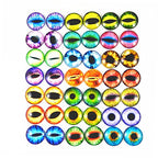 Julie Wang 18mm 40pcs Mixed Dragon Eyes Flatback Glass Cabochon Dome for Artworks Making Jewelry Settings Craft DIY Findings - size: 18MM-40PCS