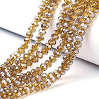 Craftdady 10 Strands 8mm Crystal Glass Briolette Beads Faceted Luster Rondelle Spacer Beads Electroplate Tiny Loose Beads About 700pcs for Jewelry Craft Necklace Earring Bracelet, Dark Goldenrod - color: Dark Goldenrod, size: 8mm