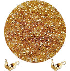 1000Pcs Beads Tips Knot Covers Clamshell Crimp Tips Beads Set Jewelry Making Beads Open Clamshell Fold-Over Bead Tips for Knots & Crimp Findings Jewelry Making DIY Craft（K Gold） - color: K Gold