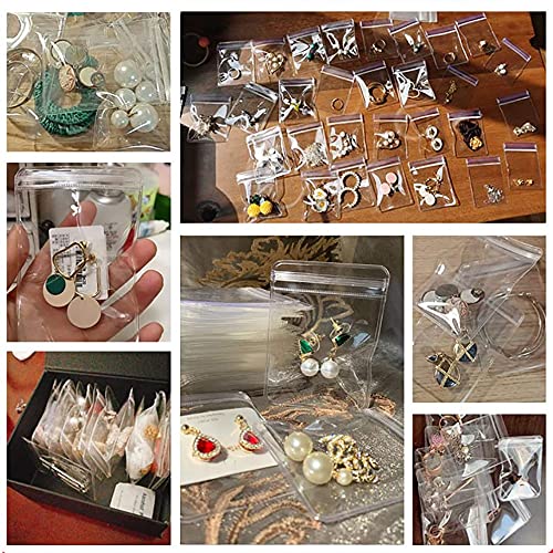 PVC Clear Jewelry Anti Oxidation Zipper Bag Antitarnish Plastic Bags for Packaging Jewelry Rings Earrings Transparent Poly Pouch（100pcs 2.75 * 4 IN） - size: 2.75*4 IN
