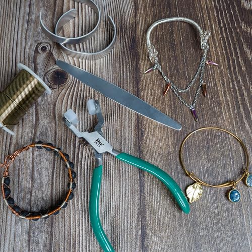 The Beadsmith Metal Bending Pliers – Pliers With Curved Nylon Jaws for Bracelet Shaping, 5.75 Inches, w/ Double-leaf Springs, Non-Marring - style: bracelet bending