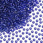Round Glass Beads Penta Angel 2200Pcs 2mm Mini Craft Loose Spacer Pony Beads for Earring Bracelets Necklace Waist Beads Jewelry Making (Royal Blue) - color: Royal Blue