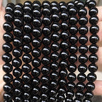 35pcs 10mm Black Agate Beads Natural Gemstone Beads Round Loose Beads for Jewelry Making - color: Black Agate, size: 10mm