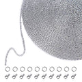 33 Feet Necklace Chains Stainless Steel DIY Link Chain Necklaces with 20 Lobster Clasps and 30 Jump Rings for Jewelry Making(1.5 mm Wide) - size: 1.5 mm Wide