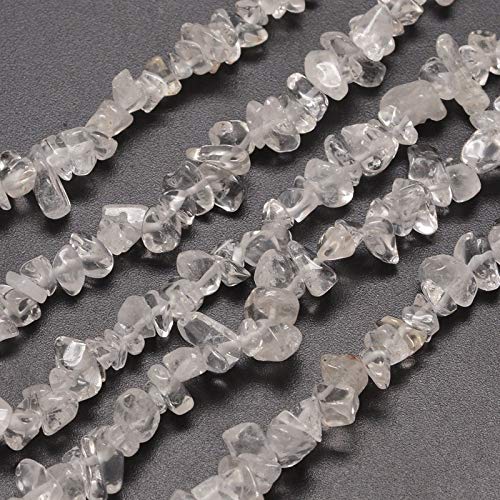 KitBeads 200-230pcs Clear Quartz Chip Beads: Natural Healing, Irregular Shaped, White Clear for Jewelry Making