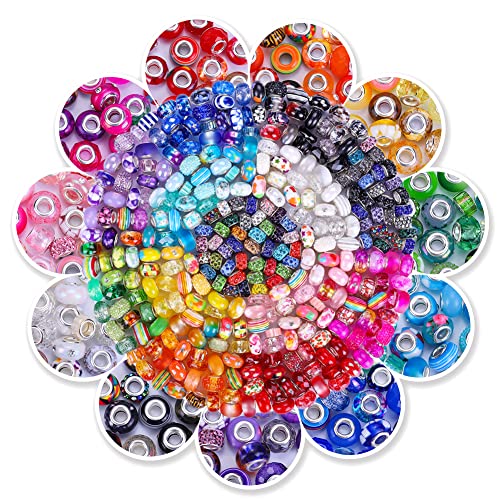 European Large Hole Spacer Charm Fairy Wands Rhinestone Craft Beads for DIY Bracelet Jewelry Making (11 Color 200 Pieces) - color: 11 Color 200 Pieces