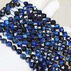 MJDCB Best Sellers Natural Stone Beads Faceted Polygon Blue Tiger Eye Crystal Energy Stone Healing Power for Jewelry Making(8mm) - color: Blue Tiger Eye
