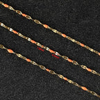 UMAOKANG 5 Meters Bulk Chain for Jewelry Making - Gold Plated Stainless Steel DIY Jewelry Supplies Findings - color: Gold-Orange