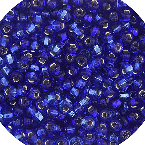 John Bead Czech Glass Seed Beads 6/0 Silver Lined Blue/Sapphire Mix 22Grams Beads for DIY Arts Crafts Jewelry Bracelets Necklaces Earrings Making