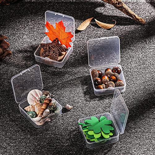 SATINIOR 12 Pack Clear Plastic Beads Storage Containers Box with Hinged Lid for Beads and More (2.75 x 2.75 x 0.67 Inch) - size: 2.75 x 2.75 x 0.67 Inch