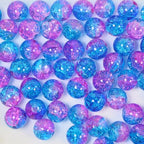 100Pcs 10mm Crackle Glass Beads for Jewelry Making - Round Spacer Crystal Beads Bulk, DIY Craft Supplies for Necklace Bracelet Earrings (Blue Plum) - color: Blue Plum
