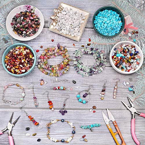500 pcs Natural Chip Stone Beads, Dalmatian 5-8 mm Irregular Gemstones Healing Crystal Loose Rocks Bead Hole Drilled for Jewelry Making Bracelet - color: Dalmatian