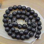 AD Beads Natural Gemstones 8mm Round Loose Beads 15'' ~ 16'' Pick Stone (Smooth Black Lava) - color: Smooth Black Lava