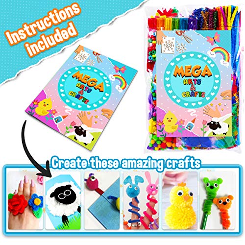 Goody King Arts and Crafts Supplies for Kids - All in One Kid Crafts Toddler Activities Kids School Supplies Age 4 5 6 7 8 Years Old Craft Art Supply Kit Kindergarten Homeschool - size: Medium