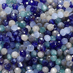 St.Kunkka Crystal Glass Beads for Jewelry Making, 1000pcs 4mm Mixed Color Faceted Rondelle Crystal Beads Austria Round Shape Loose Spacer Beads for DIY Women Bracelet Necklace (Blue Series) - color: Blue Series