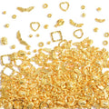 400Pcs Metal Spacer Beads for Jewelry Making, Silver & Gold Plated Findings for Bracelet, Small Hole, Mixed Style (Gold Plated) - color: Gold