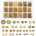 PH PandaHall 540pcs Antique Golden Spacer Beads, 18 Styles Tibetan Alloy Jewelry Beads Metal Spacers Charms for Bracelet Necklace Jewelry Making Supplies - color: 18 Styles Antique Golden - 540pcs