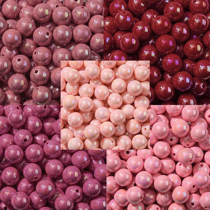 16mm Acrylic Bead 100pcs AB Light Pink Acrylic Bead Chunk Bubblegum Beads for DIY Crafting Necklace Bracelet Jewelry Making Keychain (Light Pink) - color: light pink
