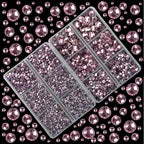 10000Pcs 2-Boxes Mixed Size Hot Fix Round Crystals Gems Glass Stones Hotfix Flat Back Rhinestones with Tweezers and Picking Pencil (Light Amethyst) - color: Light Amethyst, size: 2-Box (10000pcs)