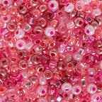 John Bead Czech Glass Seed Beads 6/0 Neon Pink Mix Beads for Jewelry Making Crafts, 23g Vial - color: Neon Pink Mix