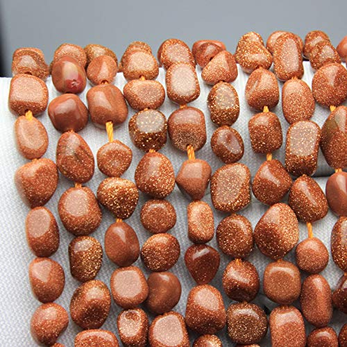 MJDCB Natural Irregular Shape Stone Beads 6-8mm Gold Sand Stone Gemstone Energy Cured for Jewelry Making Necklaces - color: Gold Sand Stone