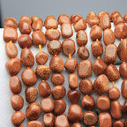 MJDCB Natural Irregular Shape Stone Beads 6-8mm Gold Sand Stone Gemstone Energy Cured for Jewelry Making Necklaces - color: Gold Sand Stone