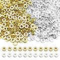 1000Pcs Flat Round Rondelle Spacer Beads for DIY Crafts,Gold Silver Disc Spacer Loose Beads for DIY Jewelry Making,Bracelet Necklace Earring Crafts - color: 1000pcs;Gold,Silver;Round