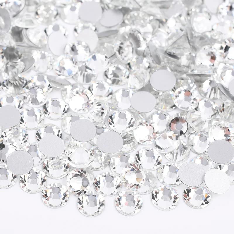 1440pcs SS16 4.0mm Crystals White Flatback Rhinestones Bulk K9 Glass Crystal Clear Gems Round Beads Stones Diamonds Nail Charms Jewels Nail Art Supplies Decor for Nails Eyes Face Makeup Crafts DIY - color: Crystal, size: Ss16