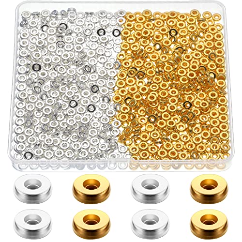 800 Pcs 6mm Flat Spacer Beads for Jewelry Making, Rondelle Disc Beads Bulk, Gold & Mixed Color Bead Spacers for Bracelets Necklaces DIY Crafts(Gold, Silver) - color: Gold, Silver