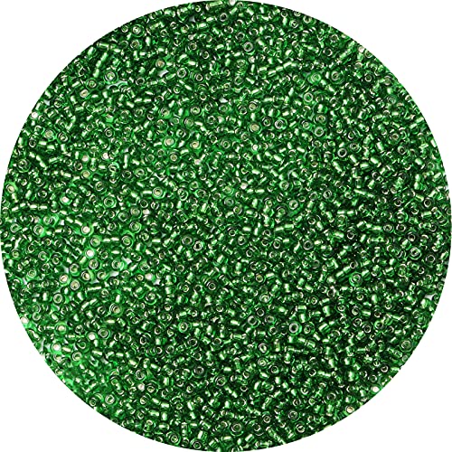10000pcs Glass Seed Beads Bulk,2mm 12/0 Craft Seed Beads Small Pony Beads for DIY Craft Projects Bracelets Necklace Jewelry Making - Dark Green Waist Beads Spacer Beads with Tweezers - color: Dark Green, size: 2mm