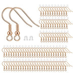 BEADNOVA Fish Hook Earring Hooks 150pcs Earring Findings with Backs for Ear Wire Supplies Ear Posts Making DIY (150pcs Rose Gold Earwires and 150 pcs Backs, Total 300pcs) - color: Rose Gold, size: 150pcs