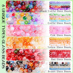 SONGIN 6mm Glass Beads Jewelry Making Kit, 3600 PCS Round Chakra Beads for Bracelet, Assorted Crystal Glass Bead for DIY Bracelets Necklaces Crafts Supplies