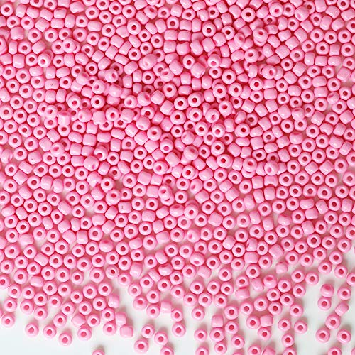 Bala&Fillic Pink Color 4mm Seed Beads About 1200pcs/100Grams in Bag, 6/0 Glass Craft Beads for Making Bracelet and Necklace (Pink) - color: Pink -4mm