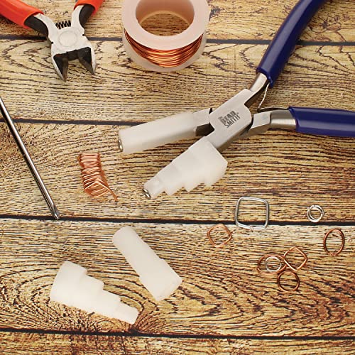 The Beadsmith Stepped Pliers with Interchangeable Nylon Jaws – 6.5 Inches (165mm) – Comfort Grip Handle with Double Leaf Springs – Jewelry Making Tool for Bending & Shaping Wire - style: Interchangeable