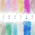 PH PandaHall 8640PCS Resin Bubble Beads, 12 Colors Round Glass Seed Beads Mini Iridescent Crystals for Resin Crafting and Nail Arts Jewelry Making, 0.43mm - color: 12 Colors