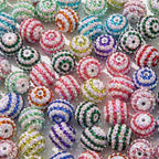 20mm Rhinestone Beads 20pcs Chunky Bubblegum Bead Beadable Pen Beads Shine Disco Ball Beadsfor Necklace Jewelry Bracelets DIY Crafts Making (ColorWhite) - color: colorwhite