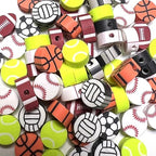 100 Pcs Sport Ball Polymer Clay Beads Mixed Heishi Spacer Beads Supplies for DIY Bracelet Earring Necklace Jewelry Making - color: Ball