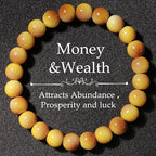 Handmade 8mm Beaded Bracelets For Men Protection Bracelet For Women Chakra Feng Shui Stretchy Handmade Lucky Money Stretchy Crystal Bracelets Best Gifts - color: Simulated Golden Tiger