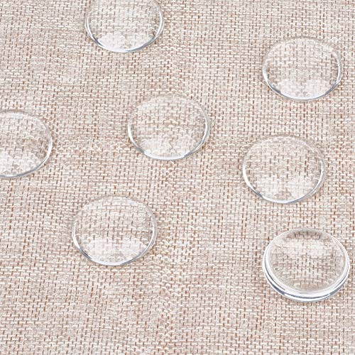 Craftdady 100Pcs Transparent Glass Cabochons 29.5-30mm Clear Glass Flat Back Dome Tile Half Round Covers for Photo Pendant Jewelry Making - color: Transparent Clear, size: 30mm Round