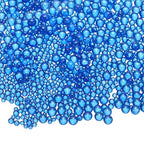 Iridescent Glass Tiny Bubble Beads, 0.4-3mm 20g No Hole Micro Mini Round Sapphire Blue Water Droplets Beads - Applications: for Resin, Nail Art, Dollhouse Bath Tub, 2-Pieces - color: Sapphire Blue, size: φ0.4-3mm