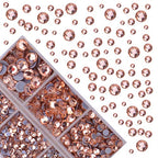 4000Pcs Mixed Size Hot Fix Round Crystals Gems Glass Stones Hotfix Flat Back Rhinestones (Champagne) - color: Champagne, size: 4000 Count (Pack of 1)