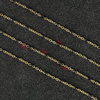UMAOKANG 10 Meters Gold Plated Chains for Jewelry Making Black Enamel Bead Stainless Steel Link Chain on Spool - color: Gold-Black Enamel