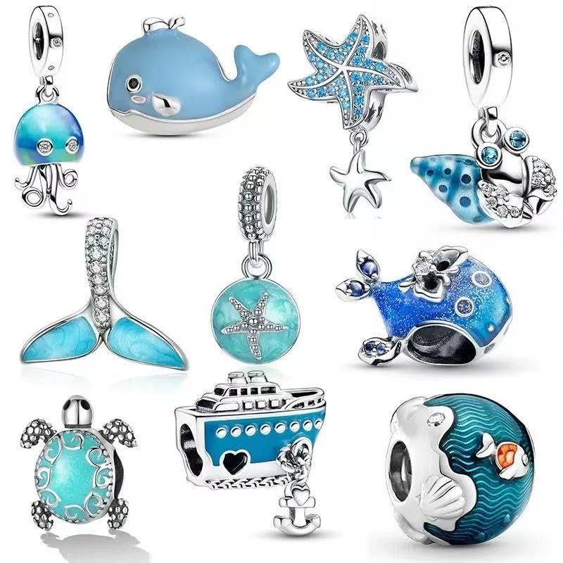 10 Pack Silver Charms,CZ Pendant Charms for Bracelets and Necklaces, DIY Jewelry Accessories,Jewelry Charm Set for Women Wife Gift.Birthday Gift - style: set29